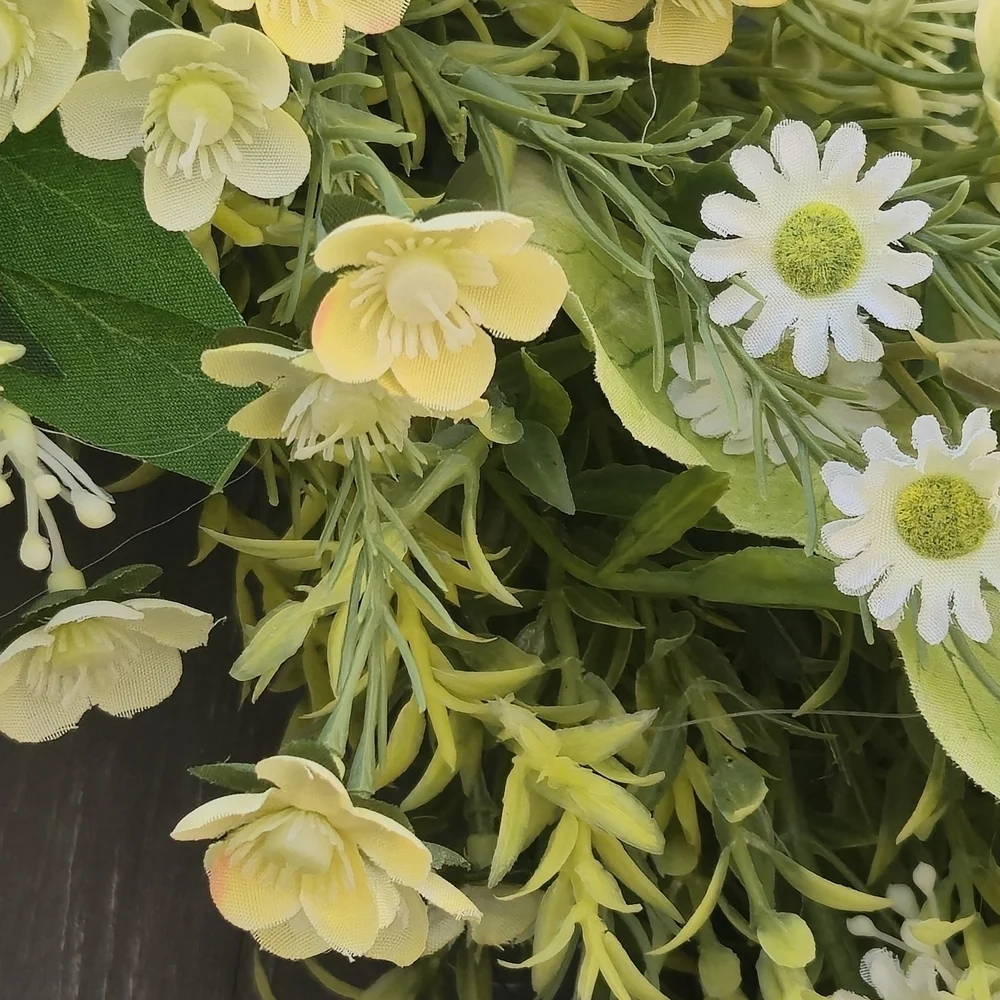 Handmade Everyday Green and White Welcome  Wreath